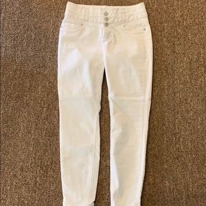 White Denim Blue Spice High Waisted Skinny Jeans